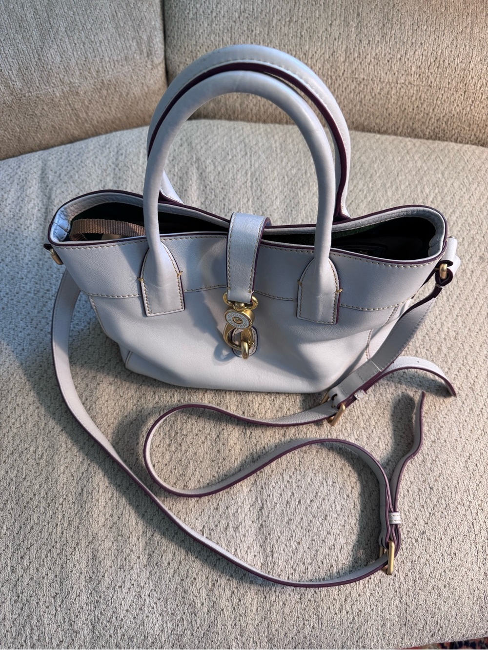 Dooney Light Blue Amelie TOTE Florentine Leather With Shoulder Strap - Picture 4 of 11